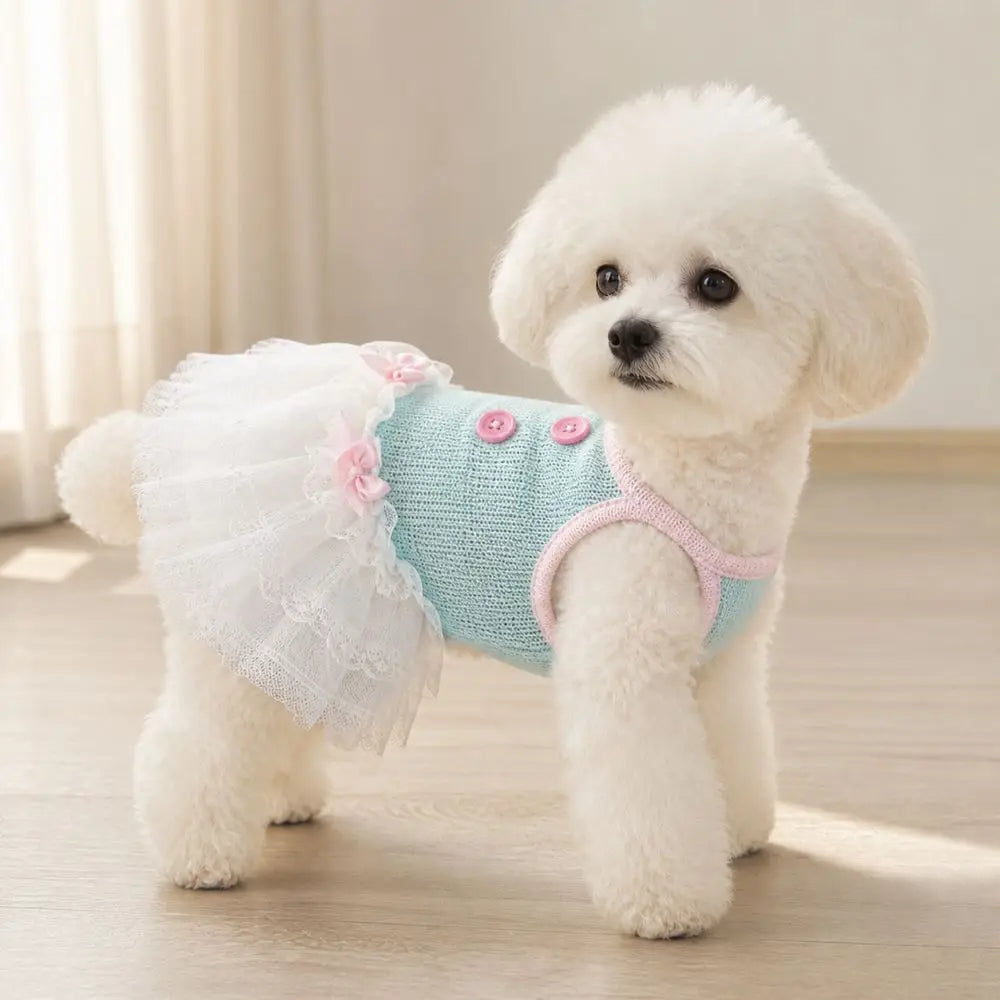 New Soft Tulle Princess Lace Dress For Pets