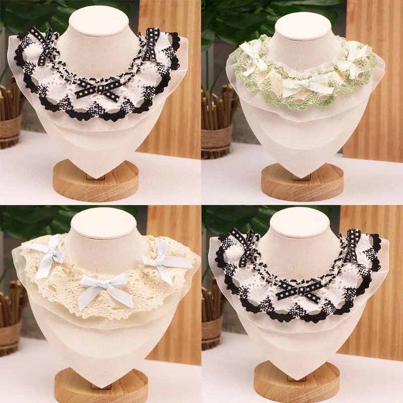 Lace Bow Neck Shawl