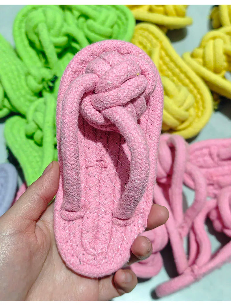 Chew Shoe – Slipper-Shaped Cotton Rope Chew Toy for Dogs