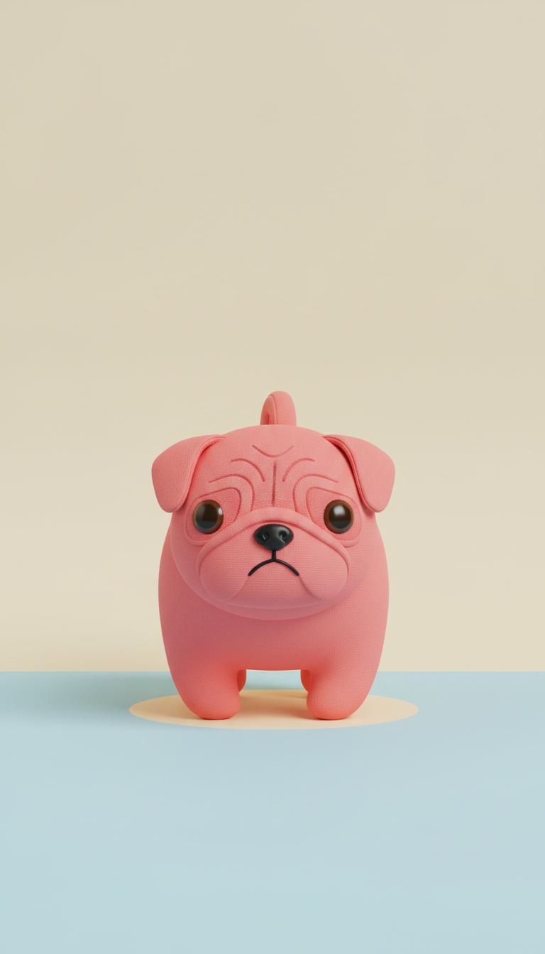 Puglet Pink chew-resistant plush toy