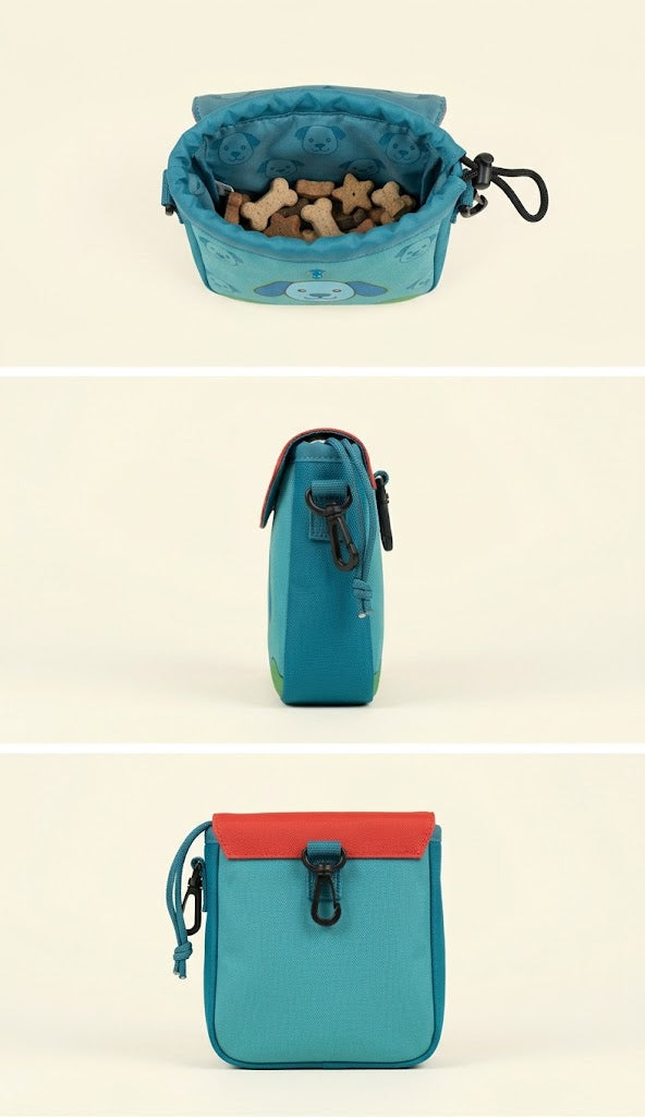 Waggy Blue illustrated treat pouch