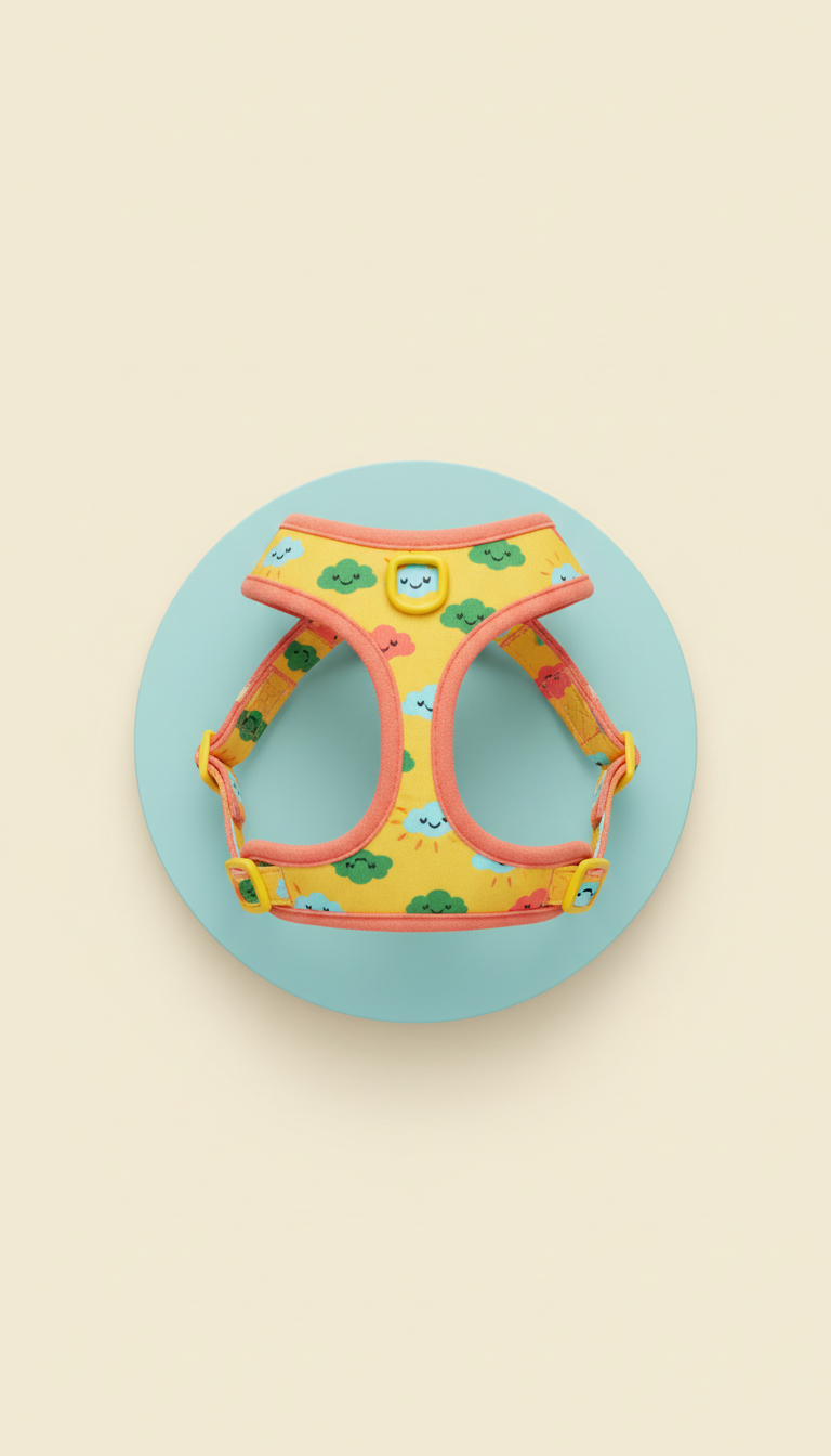Sunny Biscuit harness with quick-release buckles