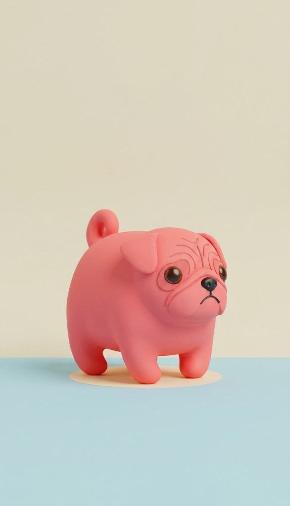 Puglet Pink chew-resistant plush toy